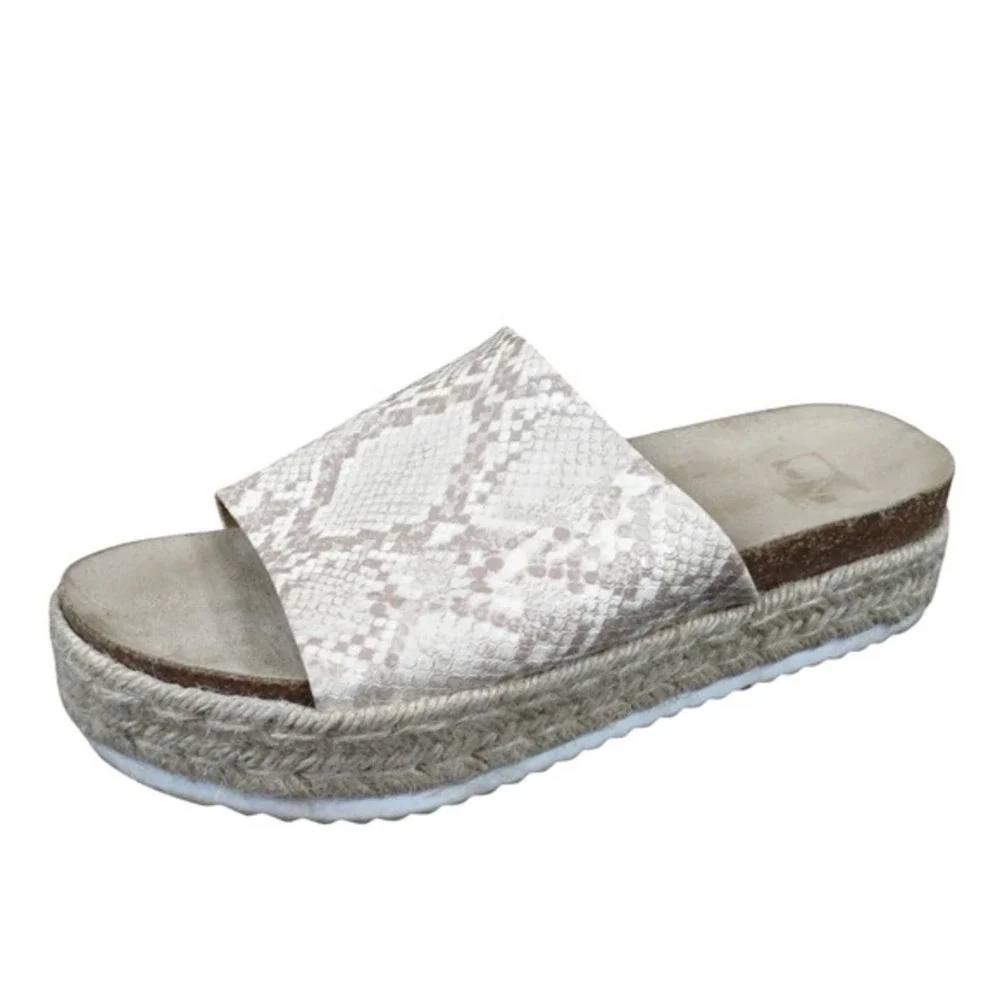 Dolce Vita Ismerelda Womens‎ Platform Slide Sandals 9 Snakeskin Espadrille